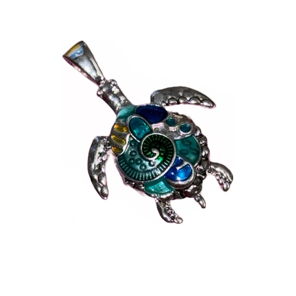 Turtle 🐢 Silver Plated Pendant - Picture 1 of 3